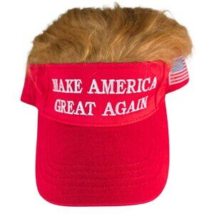 Trump Hat with Hair 2024 MAGA Make America Great Again Baseball Cap New